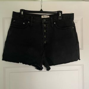 Madewell black denim shorts